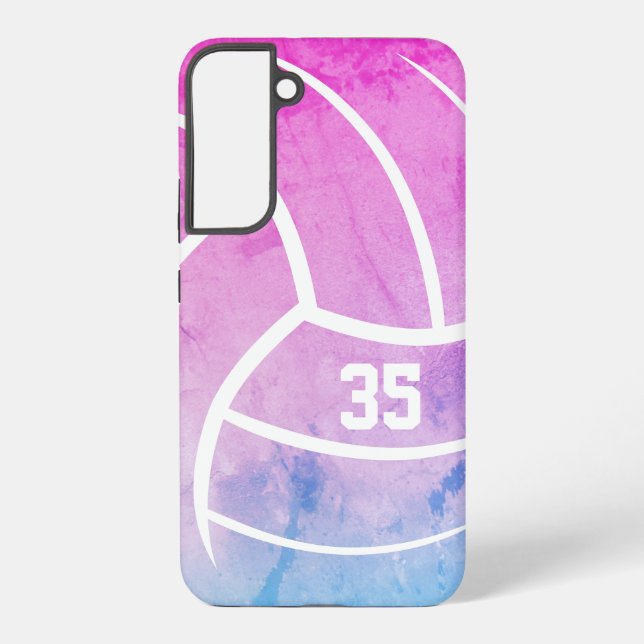 minimal volleyball girly pastels  samsung galaxy case (Back)