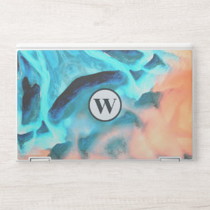 Minimal Watercolor Beach Custom Monogram HP Laptop Skin