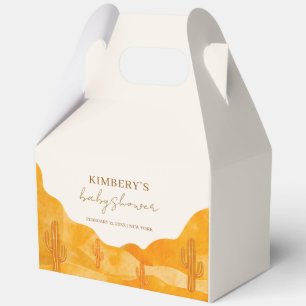 Minimal Watercolor Boho Desert Cactus Baby Shower Favor Boxes