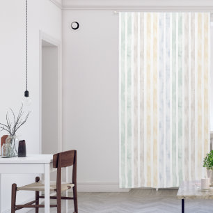Minimal Watercolor Colorful Striped Kids Nursery Blackout Curtains