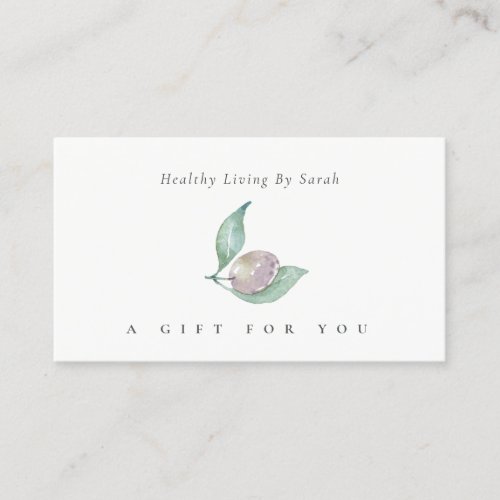 Minimal Watercolor Olive Foliage Gift Certificate