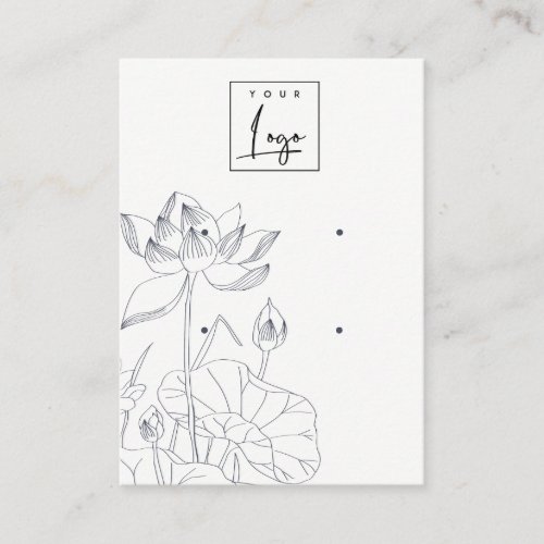 Minimal Waterlily Floral Sketch 2 Earring Display Business Card