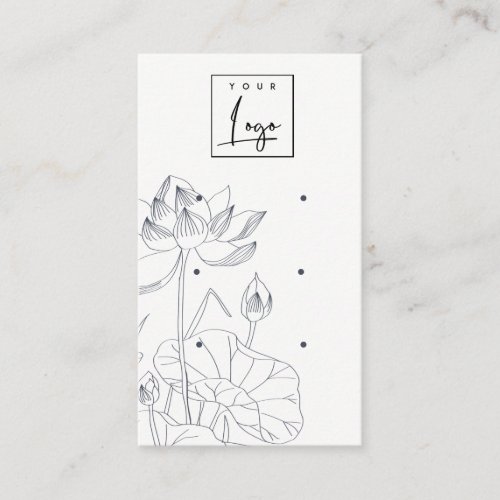 Minimal Waterlily Floral Sketch 3 Earring Display Business Card