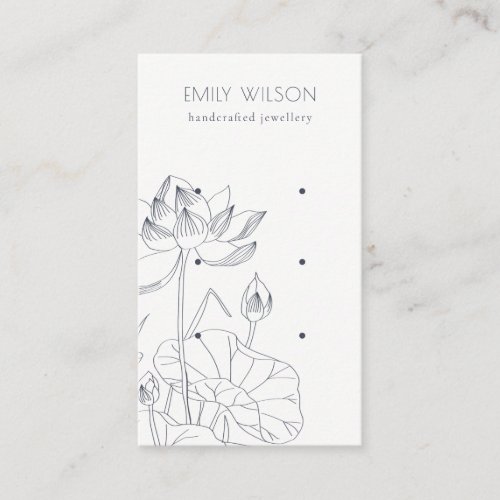 Minimal Waterlily Floral Sketch 3 Earring Display Business Card