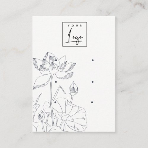 Minimal Waterlily Floral Sketch 3 Earring Display Business Card