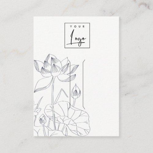 Minimal Waterlily Floral Sketch Hair Clip Display Business Card