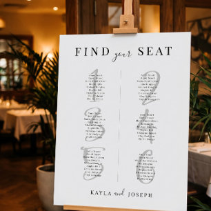 Minimal Wedding 6 Table Seating Chart Sign Board