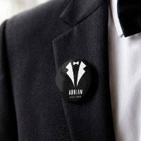 Minimal Wedding Best Man Name Black Tuxedo