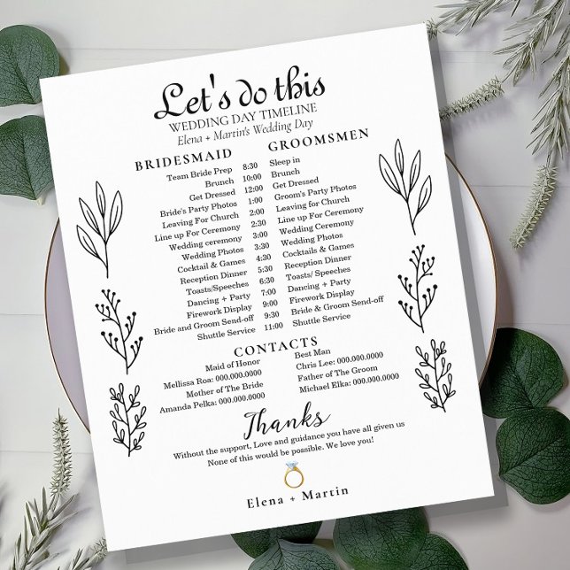 Minimal Wedding Bridal Timeline (Creator Uploaded)