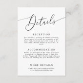 Minimal Wedding Details  Enclosure Card (Front)