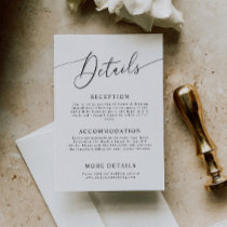 Minimal Wedding Details  Enclosure Card