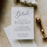 Minimal Wedding Details  Enclosure Card at Zazzle