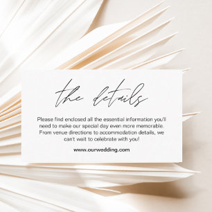 Minimal Wedding Details Enclosure Card