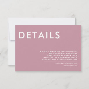 Minimal Wedding Details Invitation