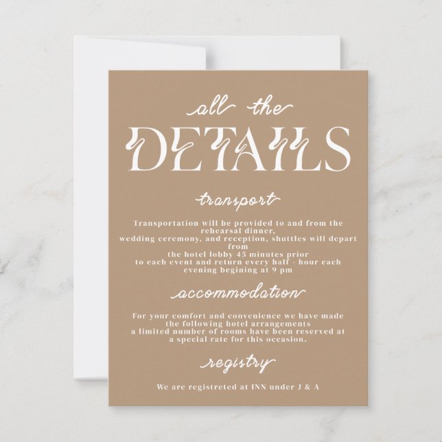Minimal Wedding Details Invitation (Front)