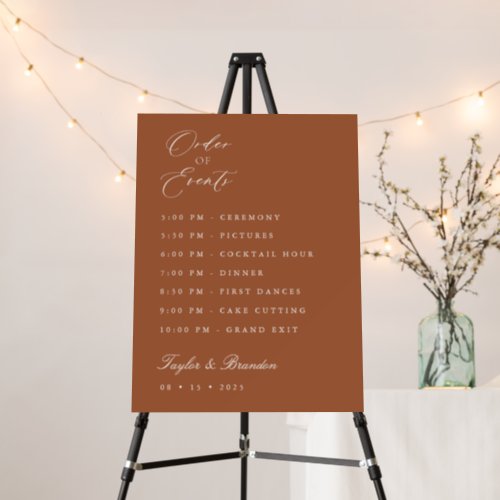 Minimal Wedding Event Times Welcome Sign Decor