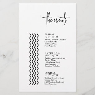 Minimal Wedding Events Timeline