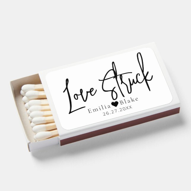 Minimal Wedding Favor Matchboxes (Front Open)