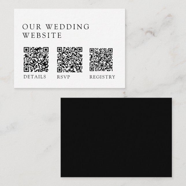 Minimal Wedding Gift Registry QR Code RSVP Enclosure Card (Front/Back)