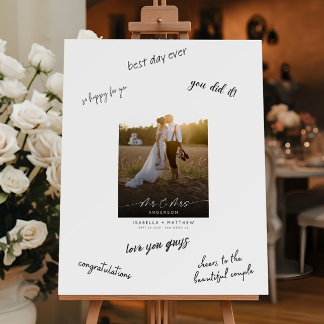 Minimal Wedding Guest Book Alternative Script Foam Board (Creator Uploaded)