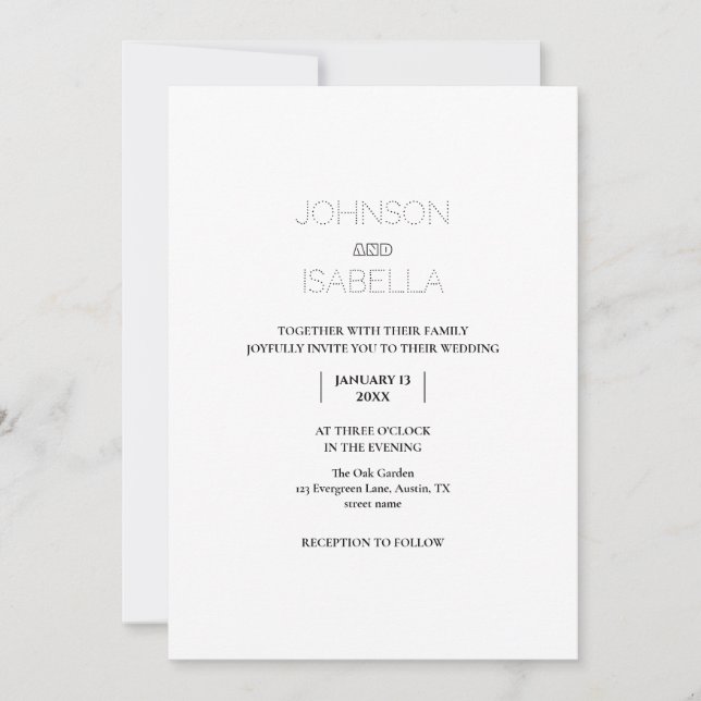  Minimal Wedding Invitation Card (Front)