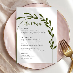 Minimal Wedding Menu Cards