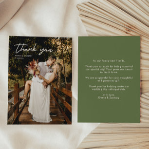 Minimal Wedding Photo Thank You Card