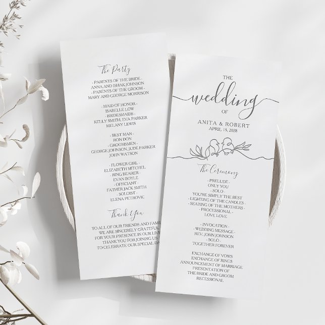 Minimal Wedding Program (Creator Uploaded)