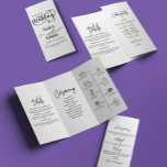 Minimal Wedding Program Black and White Elegant<br><div class="desc">Ensure that your guests have all the information they need while adding a touch of class to your ceremony with our Simple Elegant Black and White Modern Minimalist Script Wedding Program. Because every detail of your special day deserves to be perfect.</div>