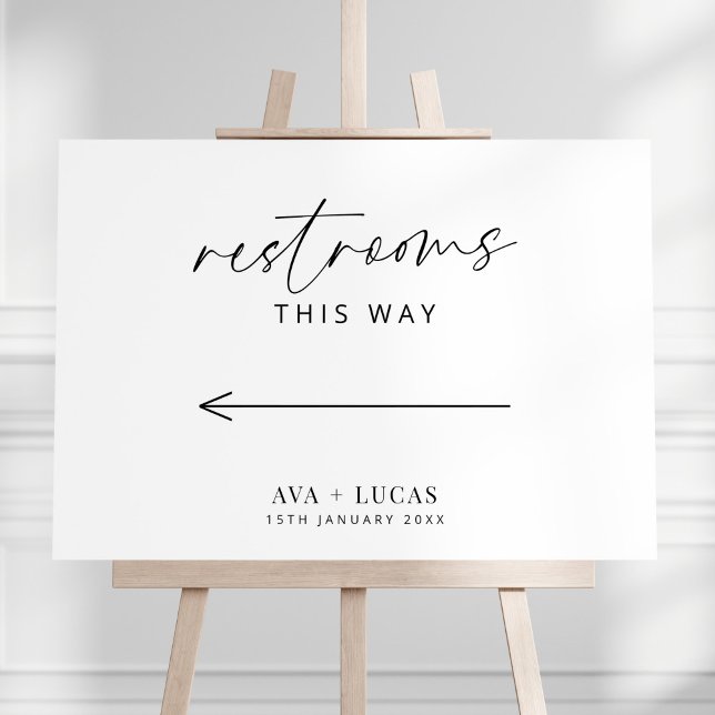 Minimal Wedding Restrooms This Way Sign (Creator Uploaded)