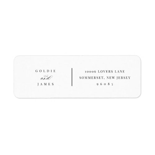 Minimal Wedding Return Address Labels Stickers 