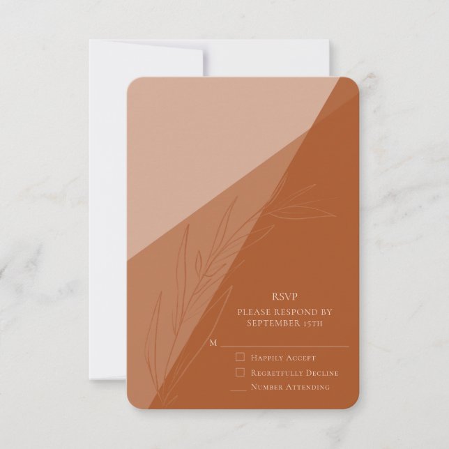 Minimal Wedding RSVP Terra Cotta Enclosure Cards (Front)