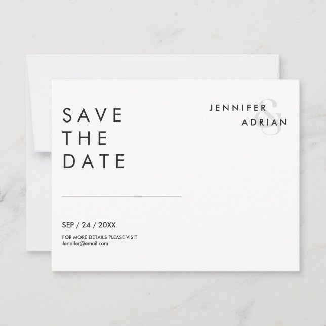 Minimal Wedding Save the Date Cards (Front)