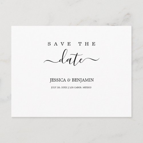 Minimal Wedding Save the Date Postcard