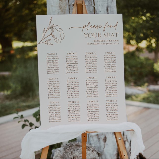 Minimal Wedding Seating Chart Botanical Boho Sign (Creator Uploaded)