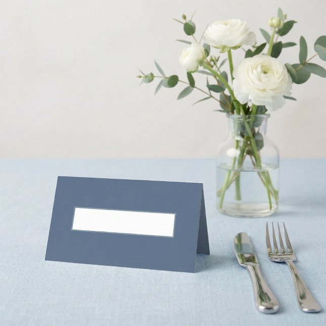 Minimal Wedding slate blue modern blank place card (Minimal Wedding slate blue modern blank place card)