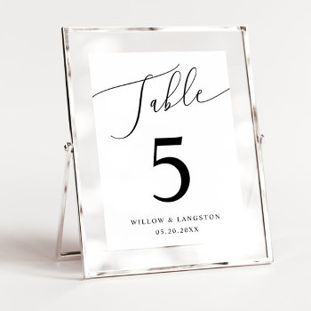 Minimal Wedding Table Number by NamiBear at Zazzle