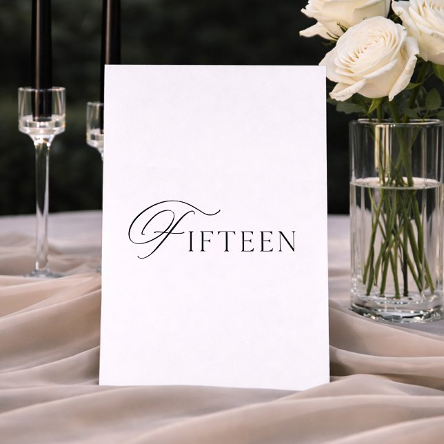 Minimal Wedding Table Number Fifteen Sign  (Creator Uploaded)