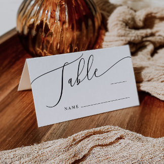 Minimal Wedding Table Number Place Card