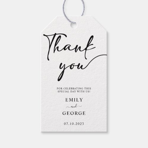 Minimal Wedding Thank You Gift Tags