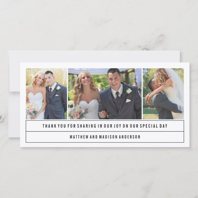 Minimal | Wedding Thank You Photo Card (Front)