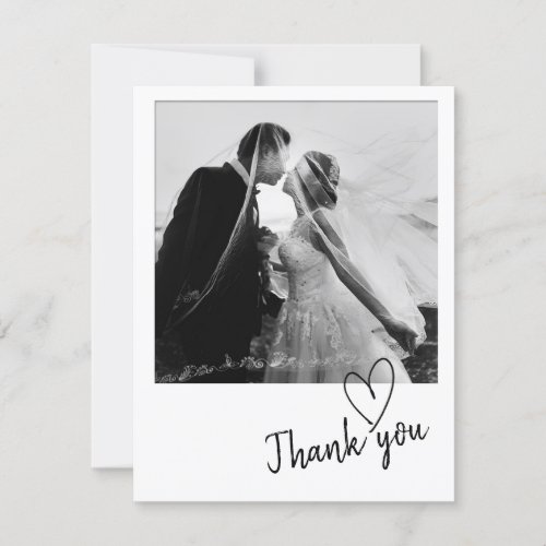 Minimal Wedding Thank you Photo Card