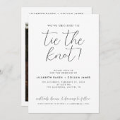 Minimal Wedding Tie the Knot intimate Simple Invitation (Front/Back)