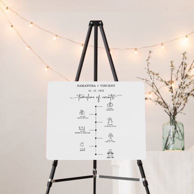 Minimal Wedding Timeline Sign (In Situ (Stand))