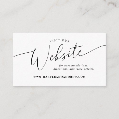 Minimal Wedding Website  Enclosure Card