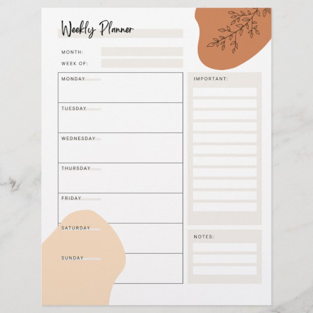 Minimal Weekly Planner (Front)
