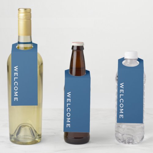 Minimal Welcome Blue Bottle Hanger Tag