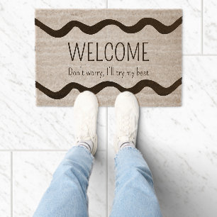 Minimal Welcome Funny Introvert Fiber Doormat