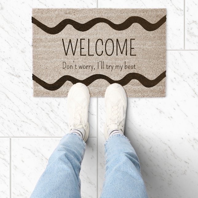 Minimal Welcome Funny Introvert Fiber Doormat (Insitu)