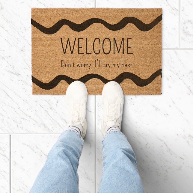 Minimal Welcome Funny Introvert Fiber Doormat (Insitu)